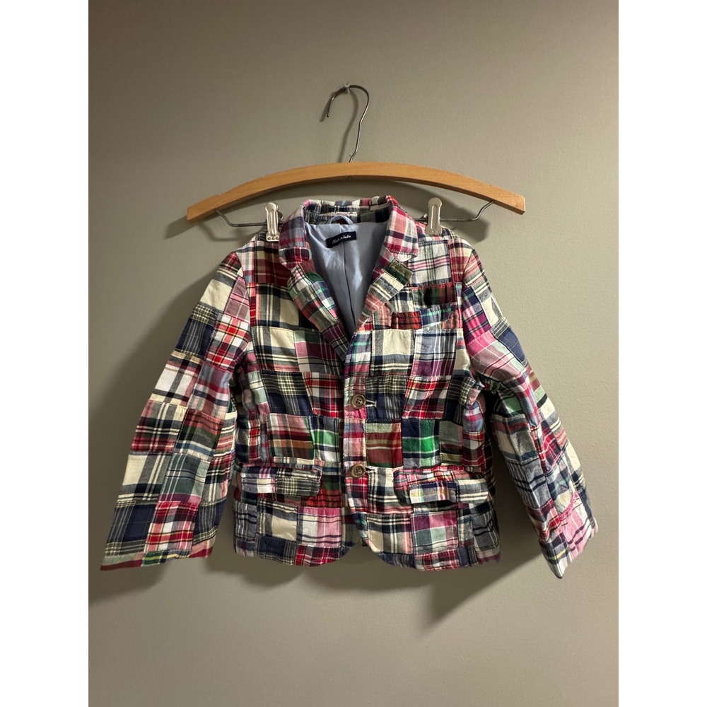 Crewcuts Kids Plaid Patchwork Blazer - Red, Green, Blue, White